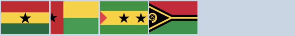Flags with Green, Yellow, Red, and Black